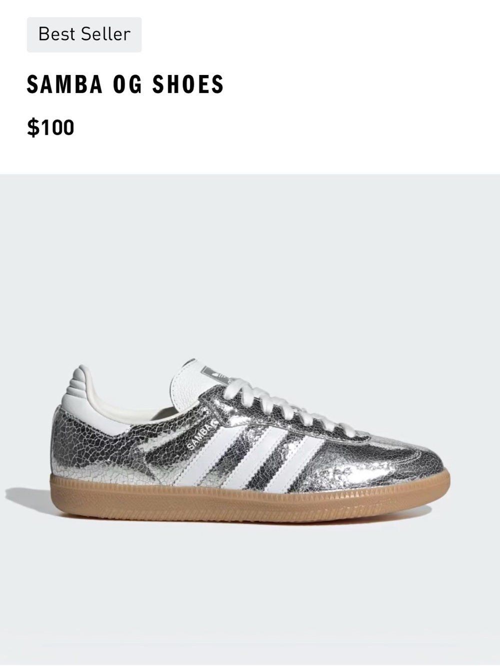 Samba metallic silver leather Sambas